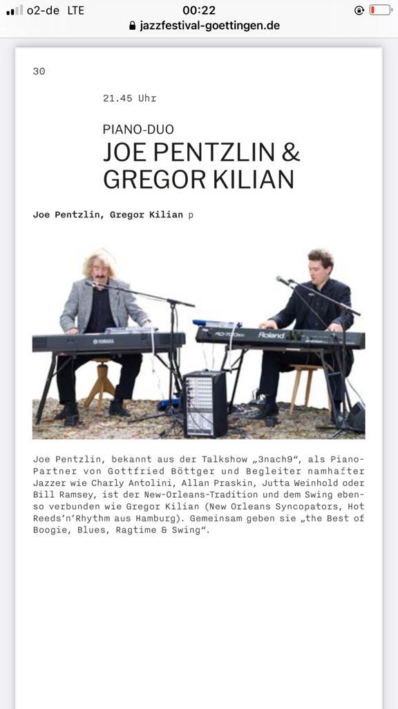 Jazzfestival Göttingen, Joe Pentzlin und Gregor Kilian im DT- Keller-Bistro